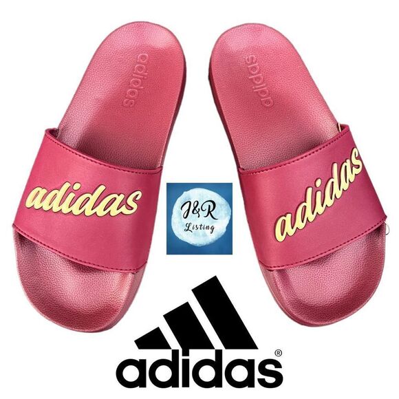 adidas Shoes - adidas ADILETTE SHOWER SLIDES Red/Sandy Beige Sandal